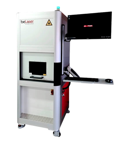 Labeling laser with fiber laser beam source