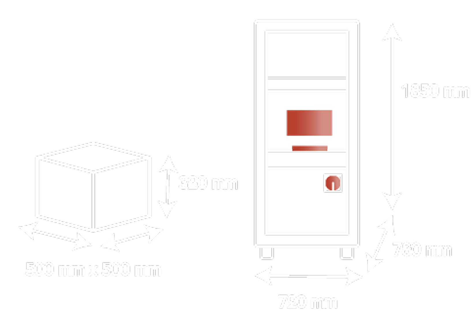 Dimensions and component dimensions for the LMG laser engraver