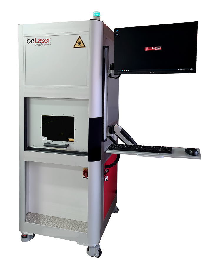 Laser engraving machine LMG as a closed view and side monitor