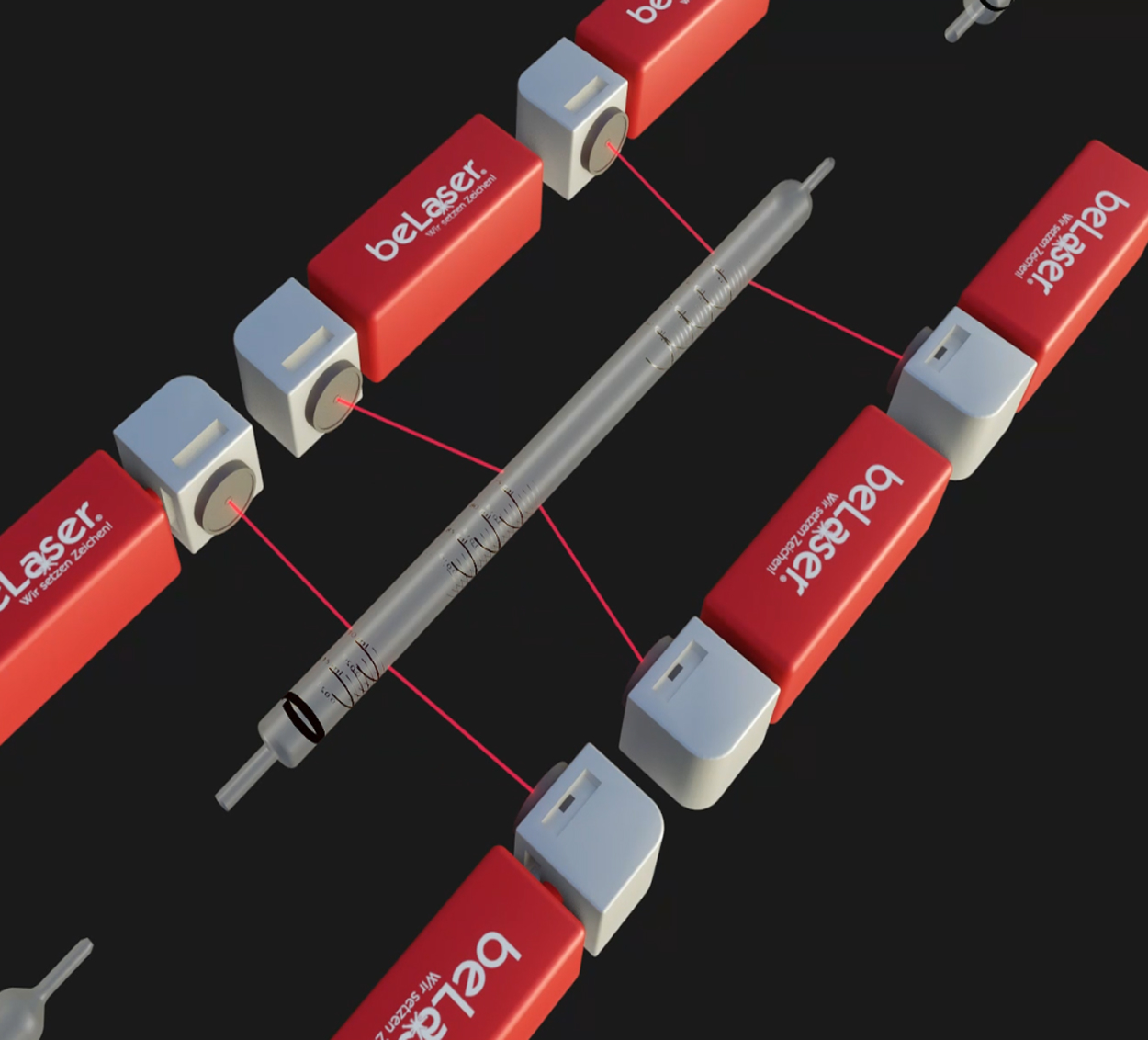 Beschriftung von Spritze aus Kunststoff